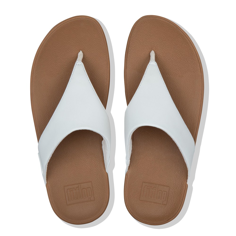 Fitflop Womens Sandals White - Lulu Leather Toe-post - EH6401382